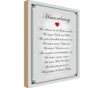 Holzschild 30x20 cm Hausordnung wir Zeit füreinander Spruch Zitat