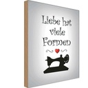 Holzschild 30x20 cm Nähen Liebe hat viele Formen Sport Hobby