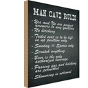 Holzschild 30x20 cm man cave rules Männer Regeln Frauen