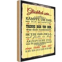 Holzschild 30x20 cm Glücklich singe lächle liebe Dekoration
