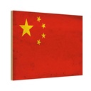 Holzschild 20x30 cm China Fahne Flagge Wappen