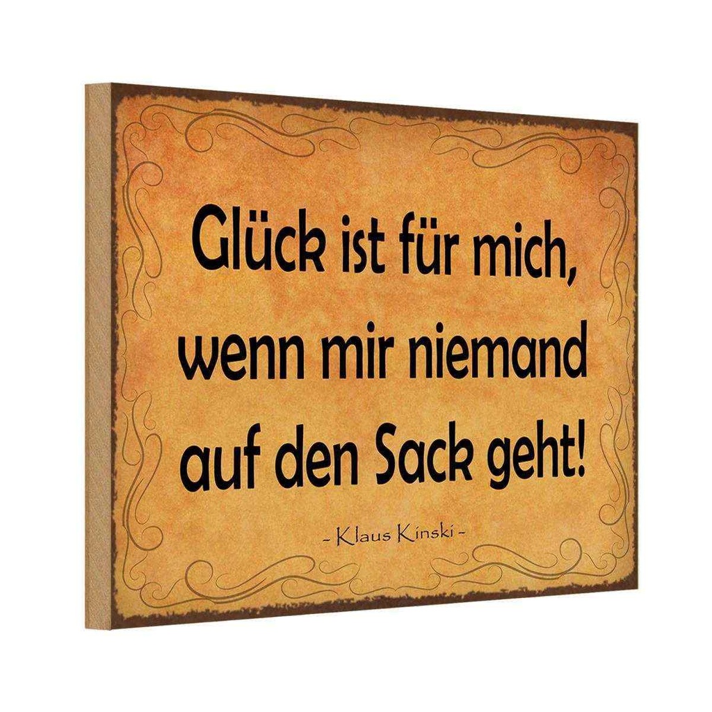 Holzschild 20x30 cm Glück wenn niemand auf den Sack Spruch Zitat