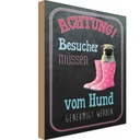 Holzschild 30x20 cm Achtung muss vom Hund genehmigt