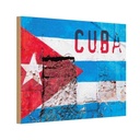 Holzschild 20x30 cm Cuba Fahne auf eine Mauer Flagge Wappen