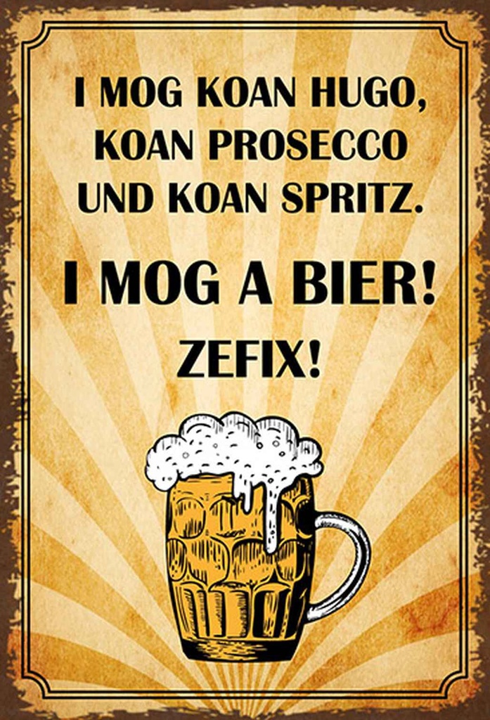 Holzschild 30x20 cm i mog koan Hugo a Bier Essen Trinken