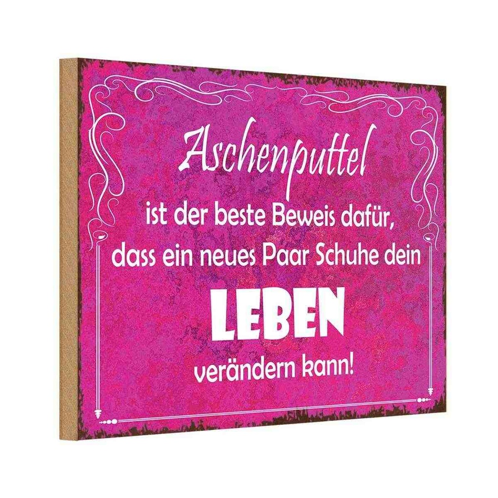 Holzschild 20x30 cm Aschenputtel Schuhe ändern Leben