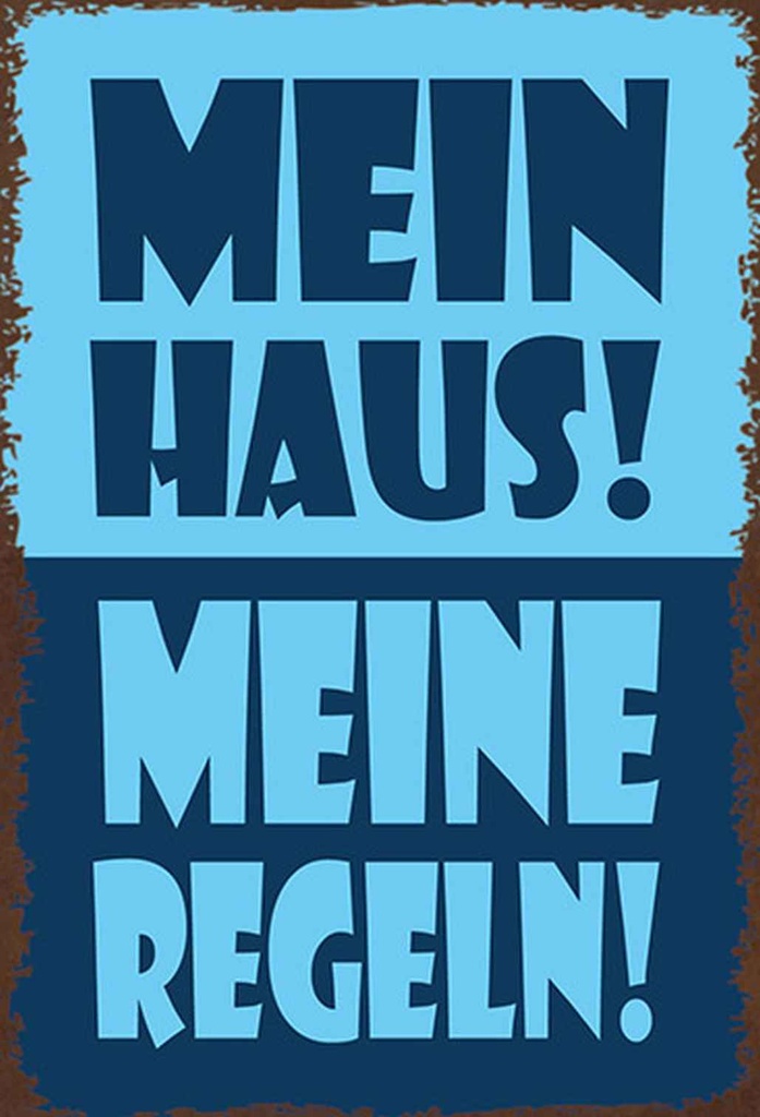 Holzschild 30x20 cm mein Haus meine Regeln Dekoration