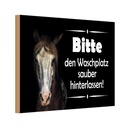 Holzschild 20x30 cm Pferde bitte Waschplatz sauber Warnschild Hinweisschild