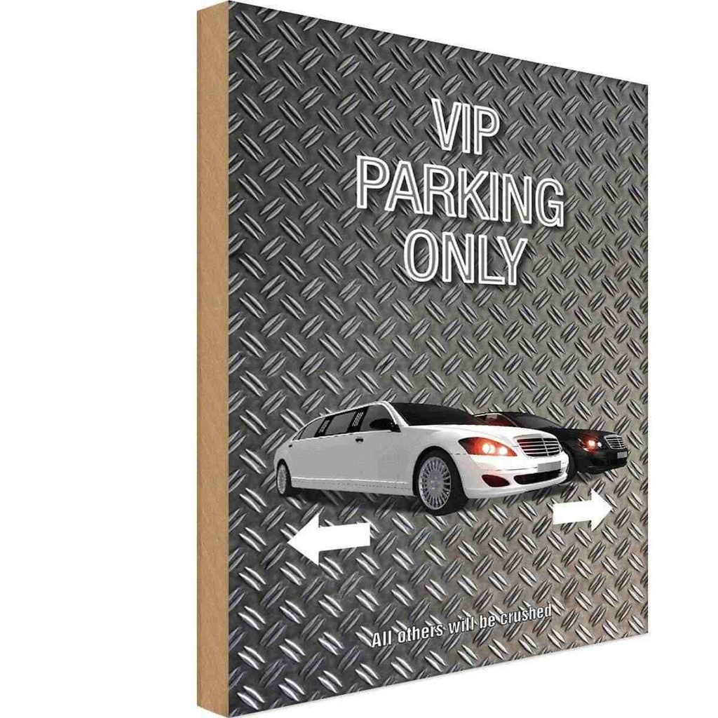 Holzschild 30x20 cm Parken VIP parking only Warnschild Hinweisschild