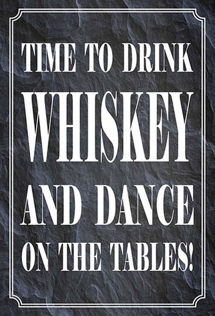 Holzschild 30x20 cm timedrink whiskey and dance Essen Trinken