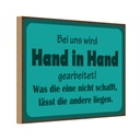 Holzschild 20x30 cm bei uns Hand in Hand gearbeitet