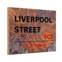 Holzschild 20x30 cm City Liverpool Street EC3 Straße Stadt