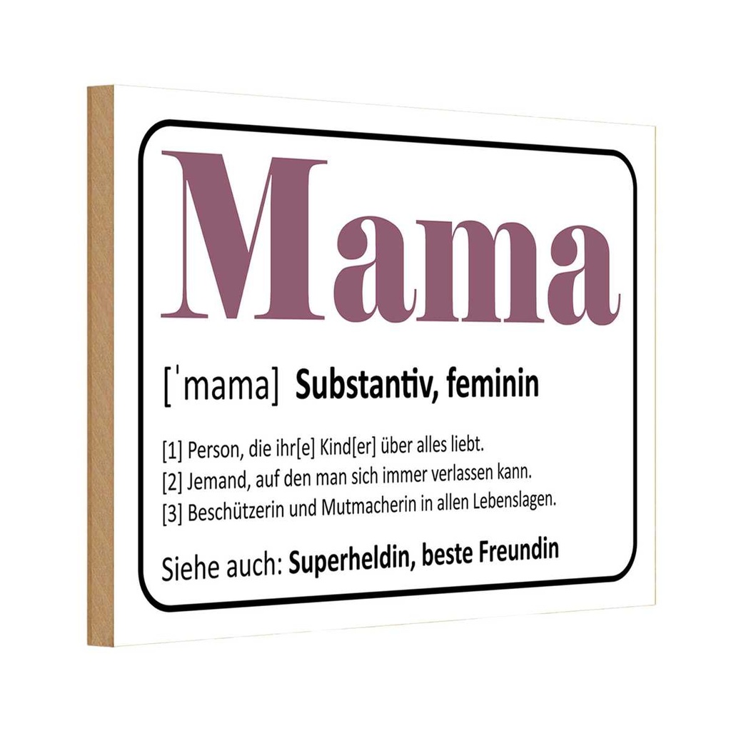 Holzschild 20x30 cm Mama Superheldin beste Freundin Spruch Zitat