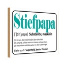 Holzschild 20x30 cm Stiefpapa Superheld Freund Dekoration