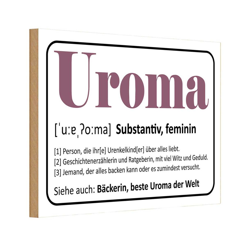 Holzschild 20x30 cm Beruf Arbeit Uroma Bäckerin beste Uroma Welt