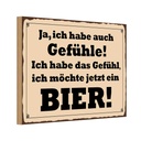 Holzschild 20x30 cm habe Gefühl ich möchte ein Bier Spruch Zitat