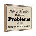 Holzschild 20x30 cm nicht viel denken können Problem Spruch Zitat