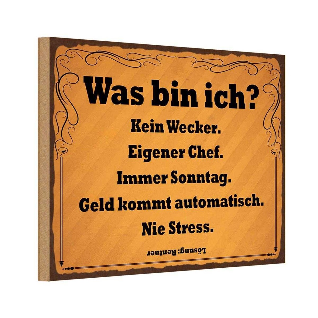 Holzschild 20x30 cm was bin ich kein Wecker Dekoration