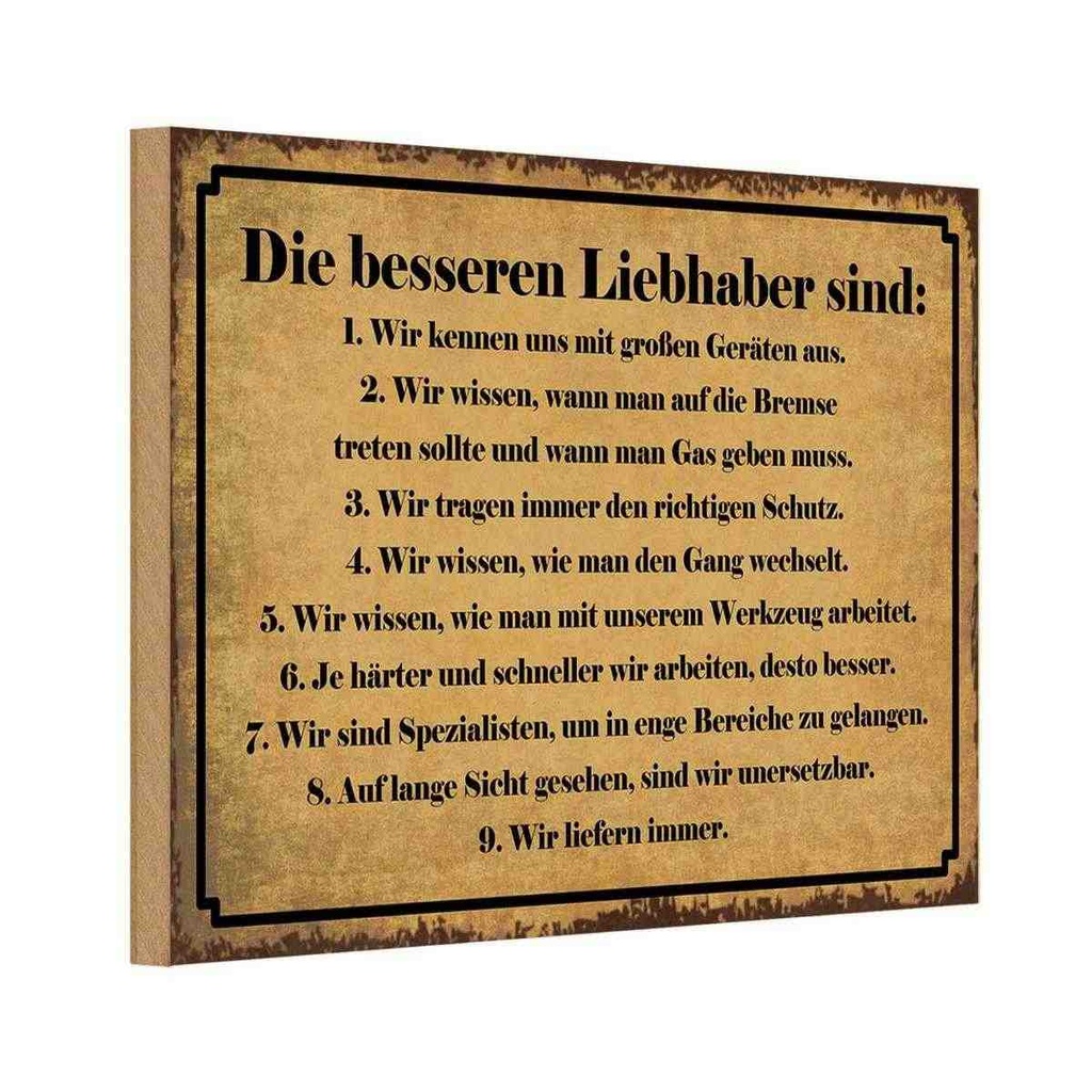 Holzschild 20x30 cm die besseren Liebhaber sind Dekoration