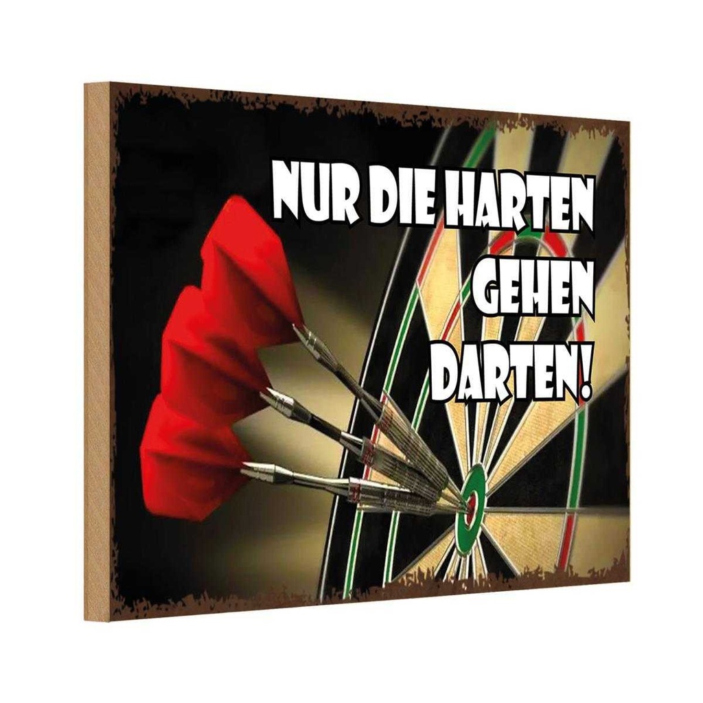Holzschild 20x30 cm nur die harten gehen darten Dekoration