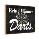 Holzschild 20x30 cm echte Männer spielen Darts Frauen