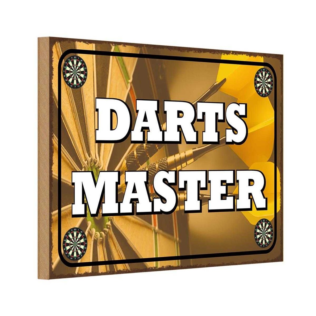 Holzschild 20x30 cm Darts Master Sport Hobby