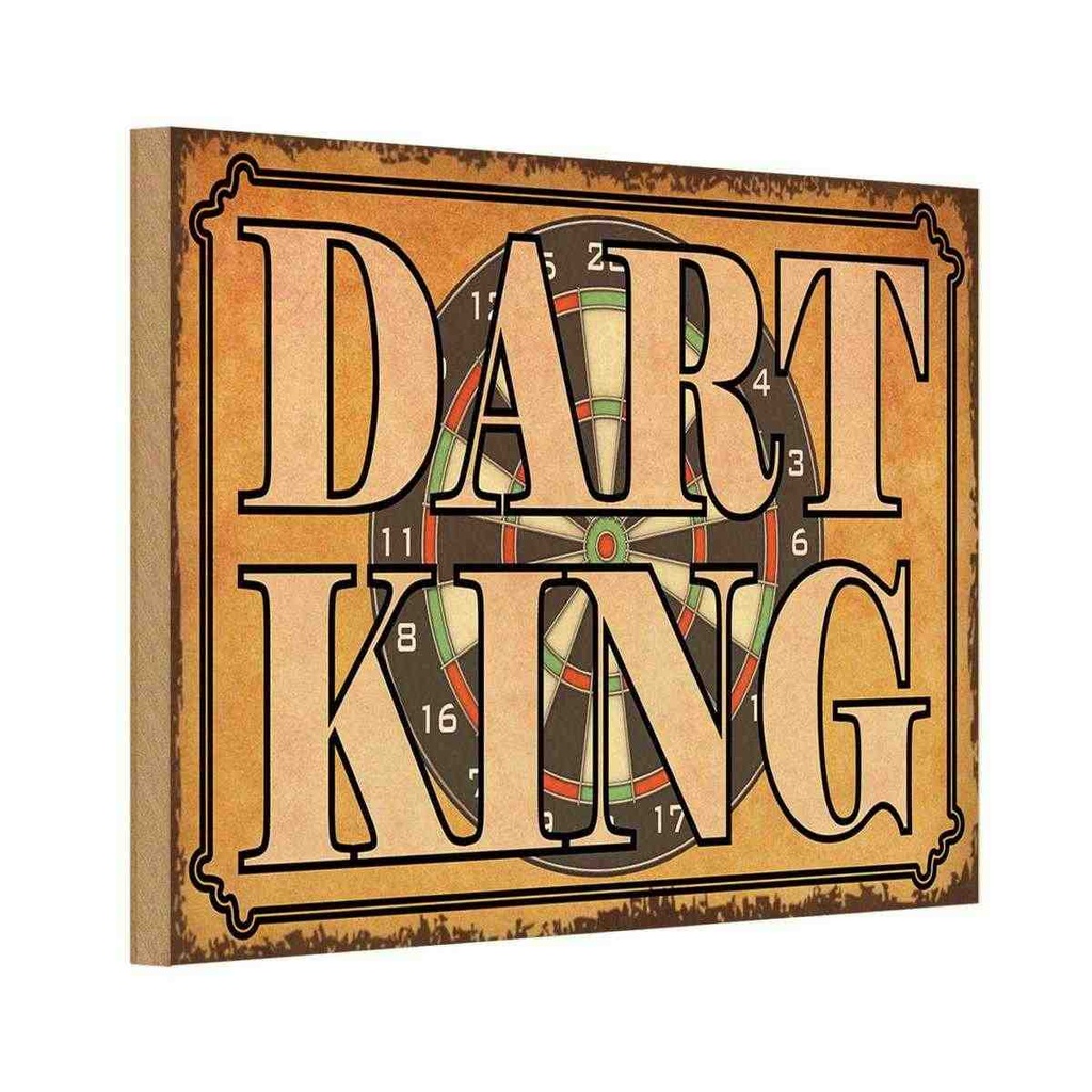 Holzschild 20x30 cm Dart King Sport Hobby