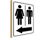 Holzschild 30x20 cm Toilettenfiguren Pfeil links Geschenk