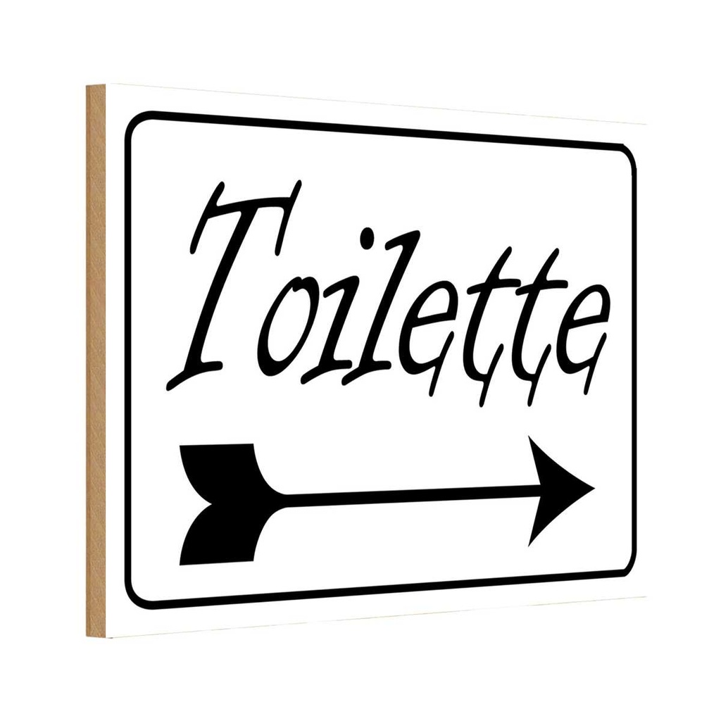 Holzschild 20x30 cm Toilette Pfeil rechts Warnschild Hinweisschild