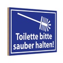 Holzschild 20x30 cm Toilette bitte sauber halten Warnschild Hinweisschild