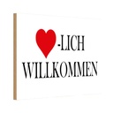 Holzschild 20x30 cm Herzlich Willkommen Dekoration