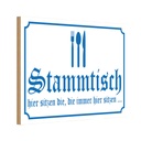 Holzschild 20x30 cm Stammtisch hier sitzen wieß Dekoration
