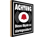 Holzschild 30x20 cm Achtung Objekt alarmgesichert Warnschild Hinweisschild