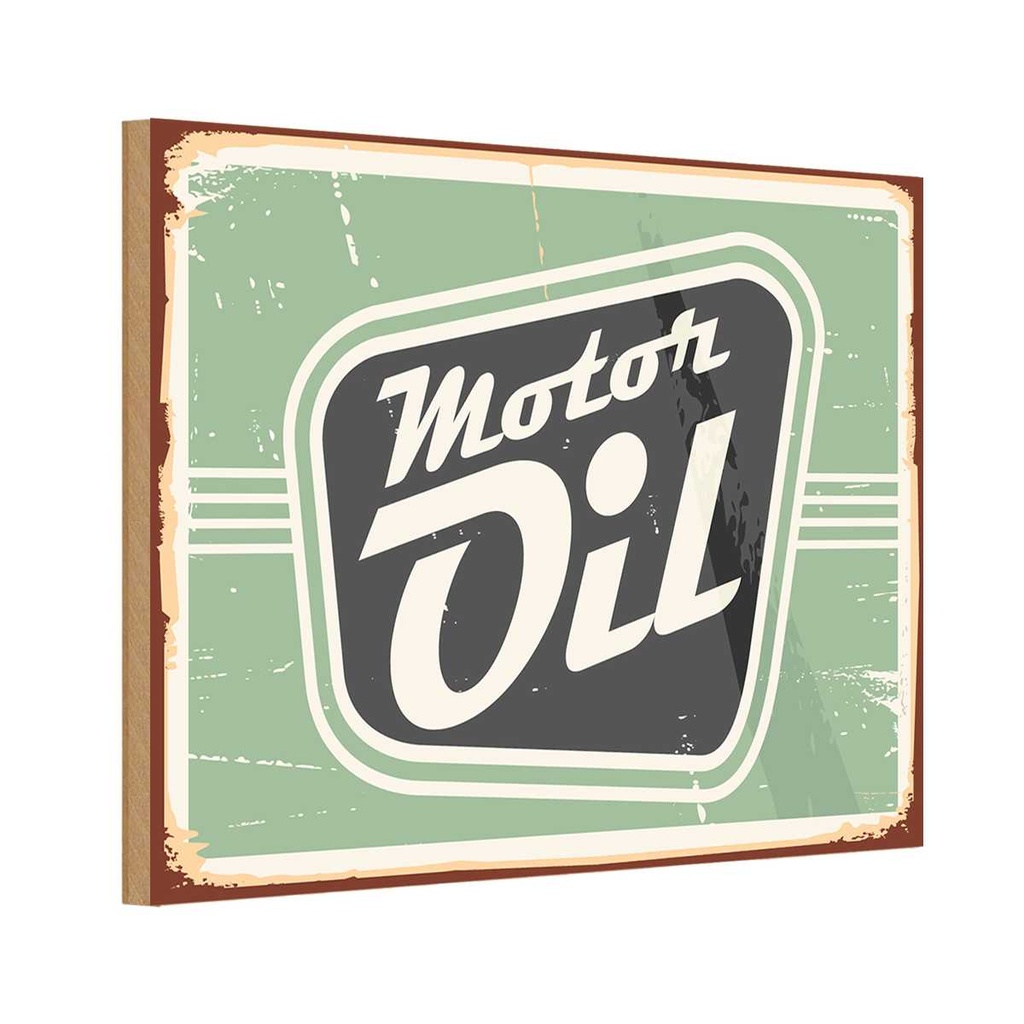 Holzschild 20x30 cm Motor oil Motoröl Auto Garage Werkstatt