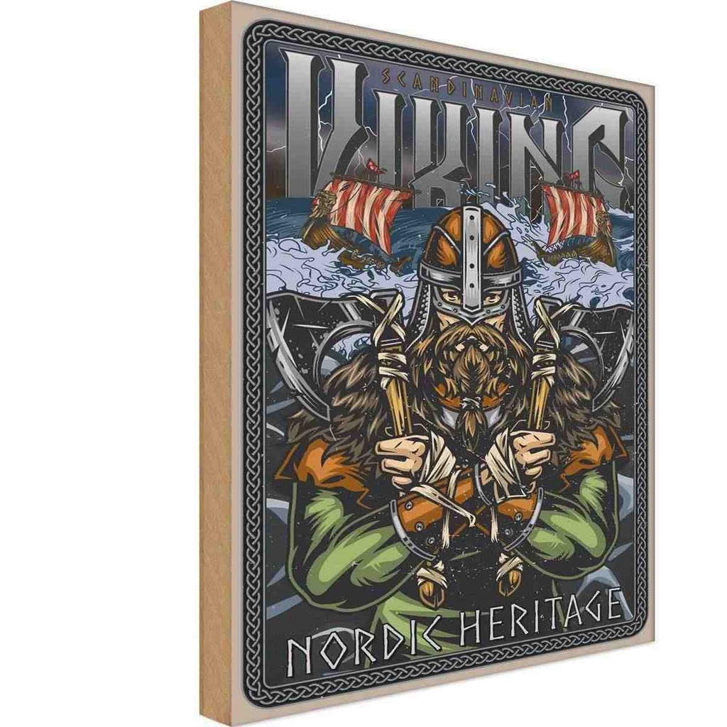 Holzschild 30x20 cm Wkinger Scandinavian Viking Veritage Dekoration