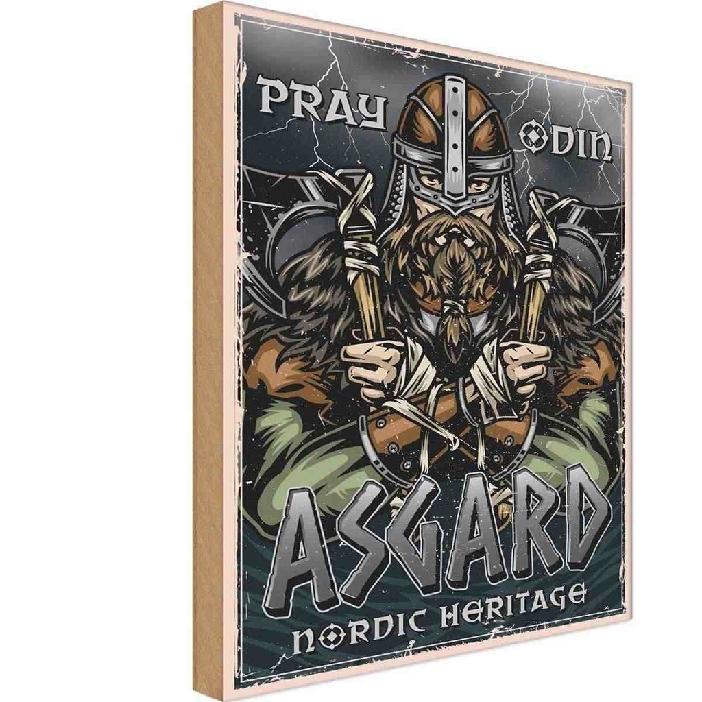 Holzschild 30x20 cm Wkinger Asgard nordic Heritage Dekoration