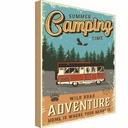 Holzschild 30x20 cm Summer Camping Time Adventure Outdoor