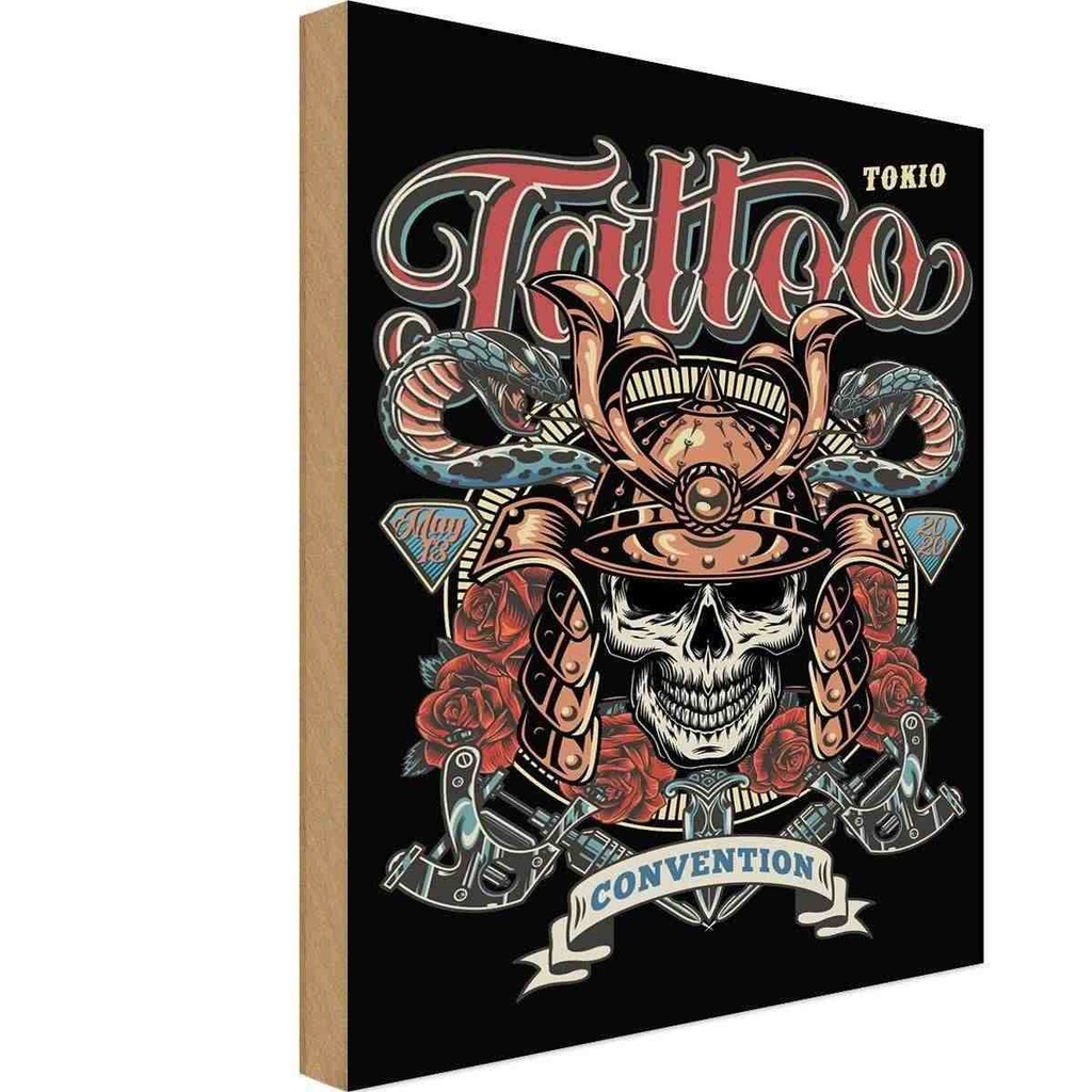 Holzschild 30x20 cm Tattoo Tokio Convention 13 May Sport Hobby