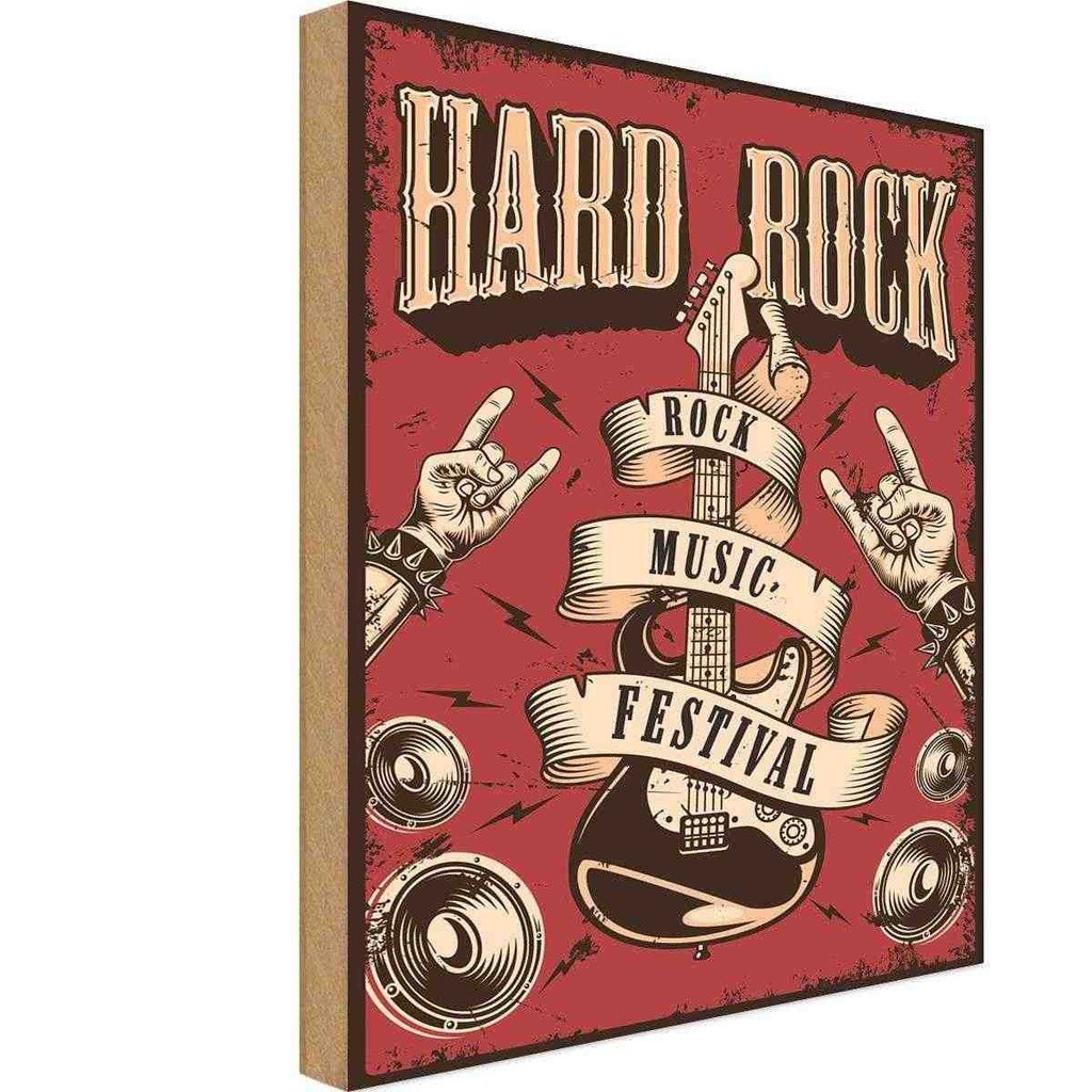 Holzschild 30x20 cm hard Rock Music festival Geburtstag Feiern Party