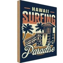 Holzschild 30x20 cm Hawaii Surfing Paradise Dekoration
