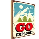 Holzschild 30x20 cm National Park go explore Outdoor Camping