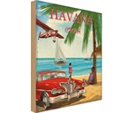 Holzschild 30x20 cm Havana Cuba Urlaub Palmen