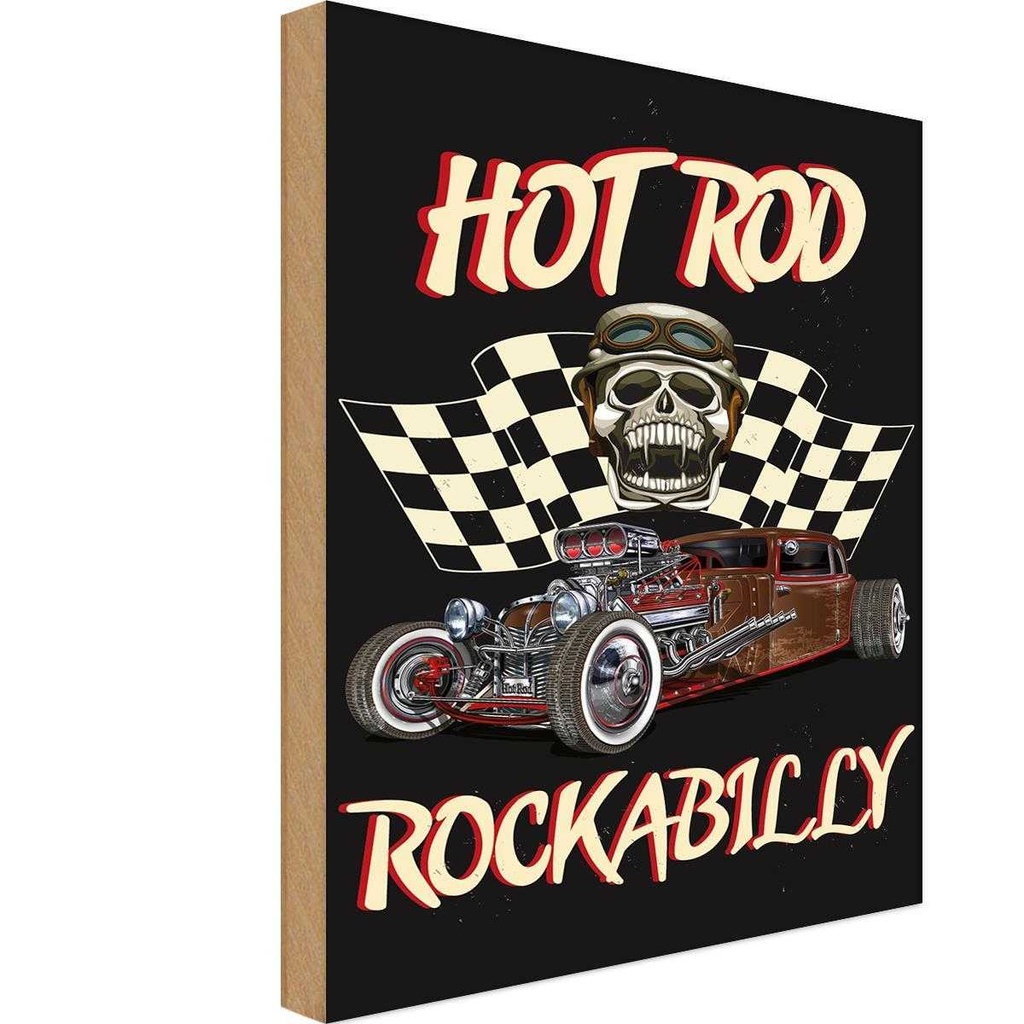 Holzschild 30x20 cm Auto hot rod rockabilly Garage Werkstatt