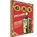 Holzschild 30x20 cm Gas open 24 next service Warnschild Hinweisschild
