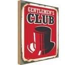 Holzschild 30x20 cm Gentlemen`s Club Alkohol Männer Essen Trinken