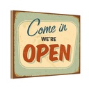 Holzschild 20x30 cm Come in we`re open Warnschild Hinweisschild