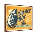 Holzschild 20x30 cm Oyster Bar Seafood Restaurant Essen Trinken