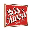 Holzschild 20x30 cm City Tavern since 1875 Alkohol Essen Trinken
