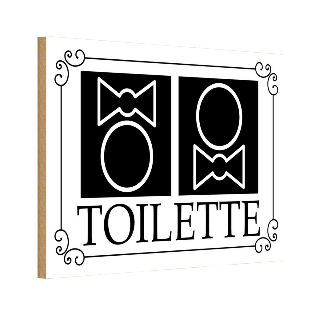 Holzschild 20x30 cm WC Piktogramm Toilette Warnschild Hinweisschild