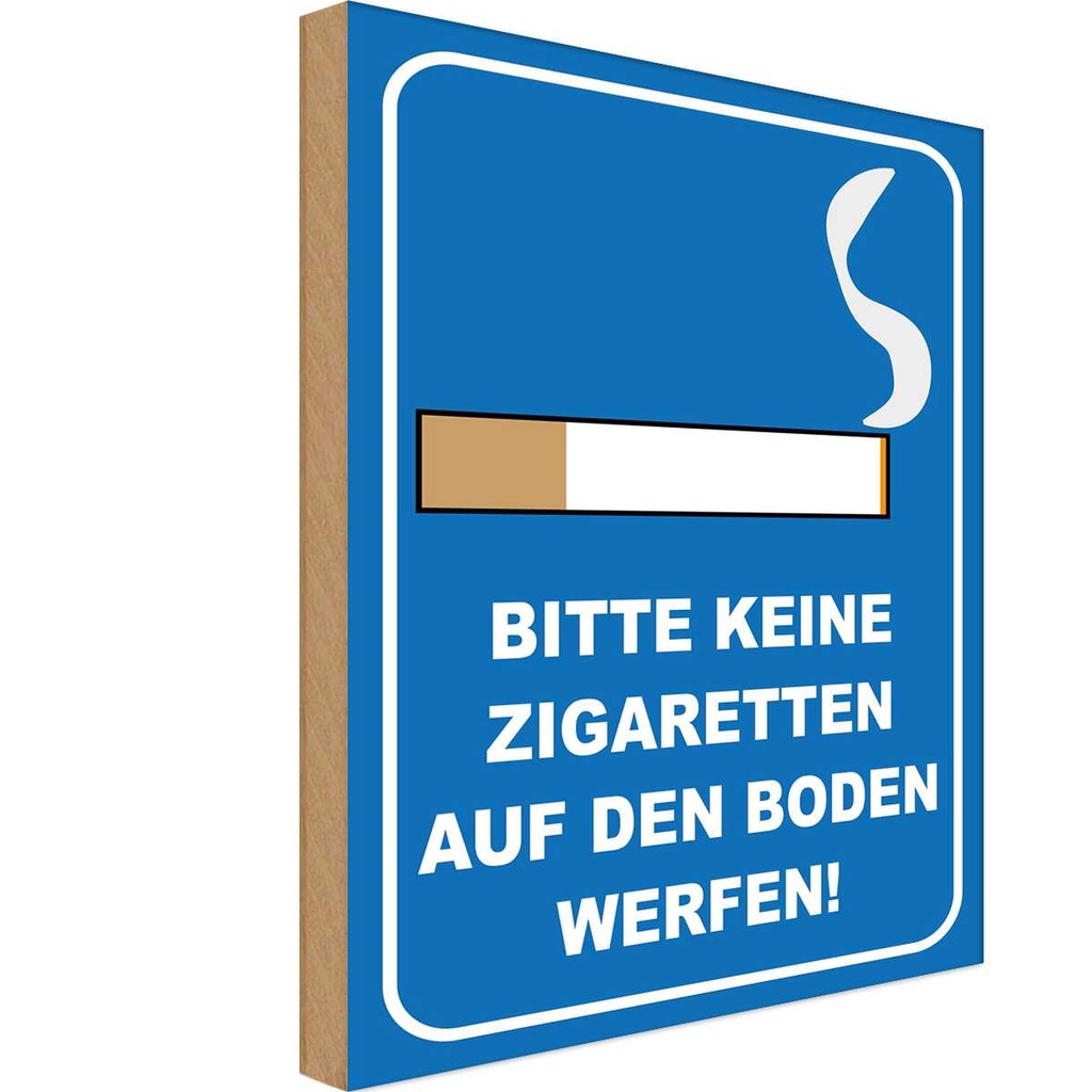 Holzschild 30x20 cm bitte keine Zigaretten Warnschild Hinweisschild